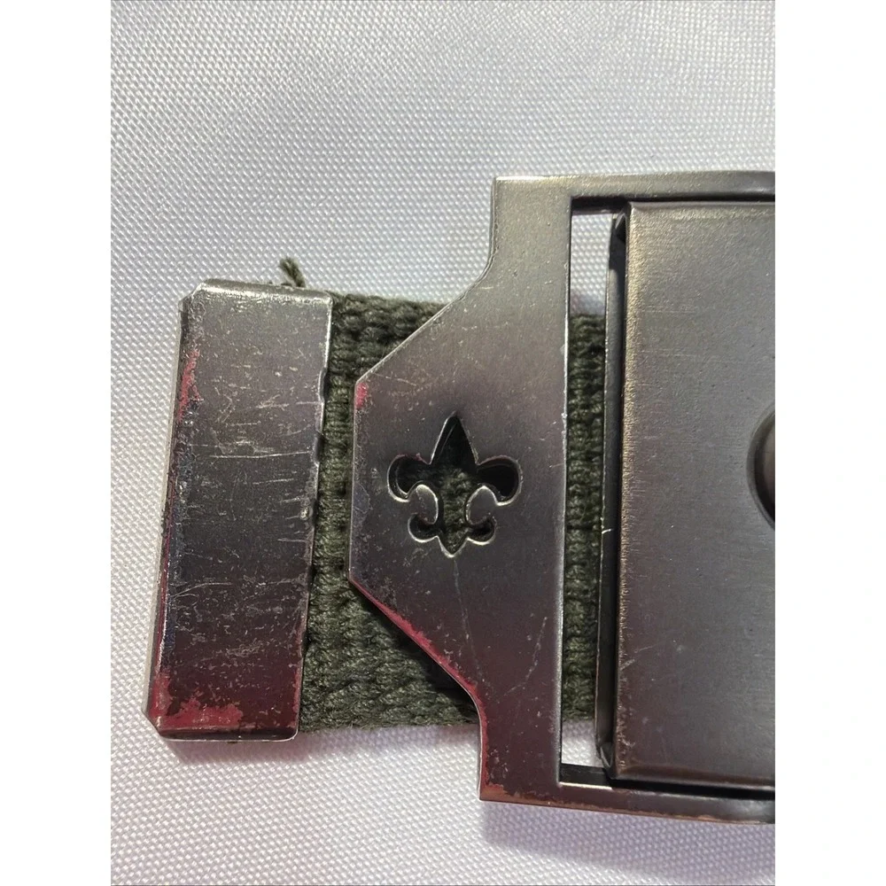 Boy‎ Scouts America Adjustable Web Belt BSA Logo Buckle Green 523